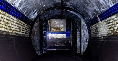 A tiled tunnel at Euston