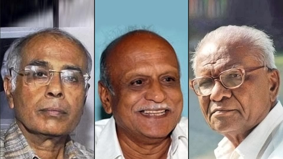 Combination image of MM Kalburgi (centre), Govind Pansare (right) and Narendra Dabholkar (left).