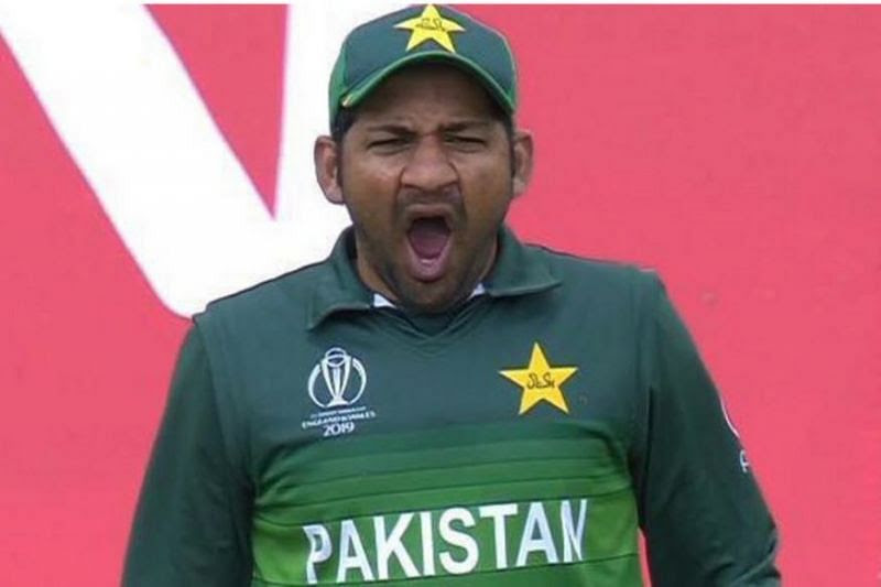 Sarfaraz Ahmed was caught yawning during the India-Pakistan encounter.