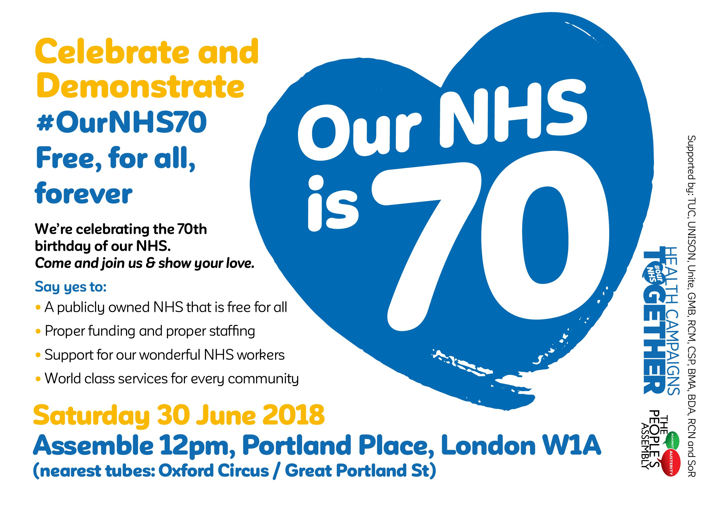 NHS 70th Birthday | Keep Our NHS Public