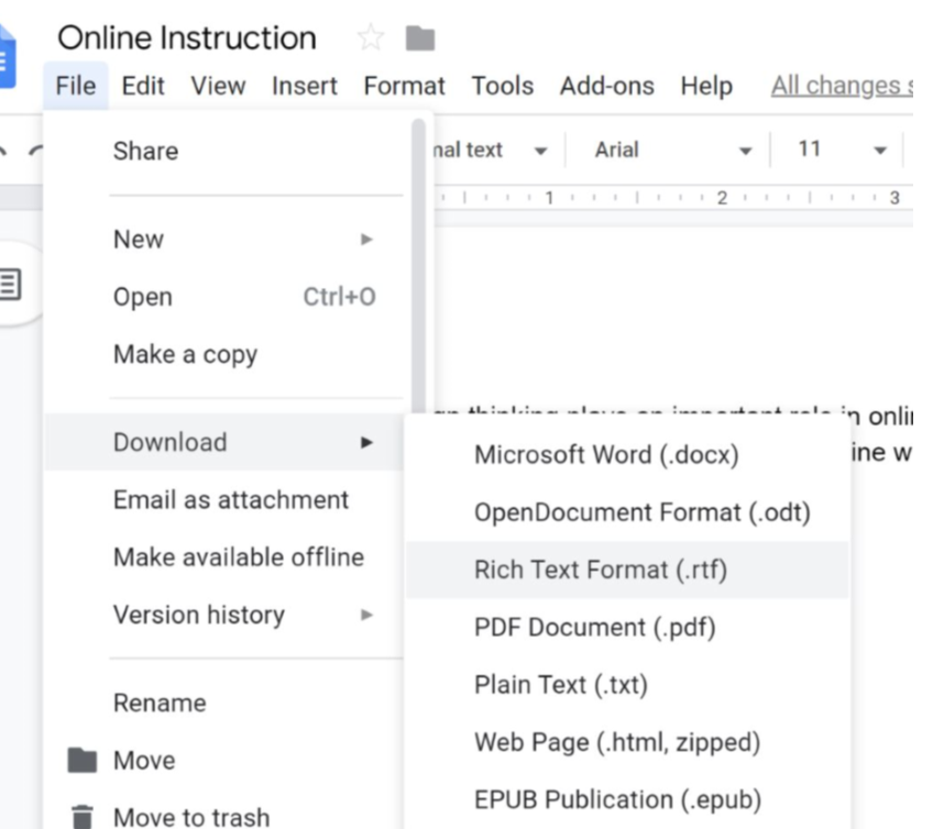 endnote citations google docs