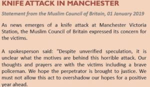 Muslim Council of Britain on Manchester jihad attack: “it is unclear what the motives are behind this”