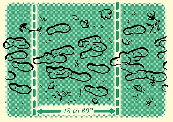 determining number of people in a group with footprints illustration