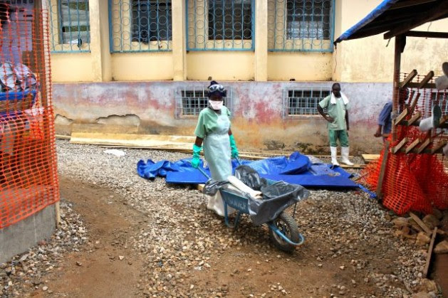 Scene from an Ebola treatment facility run by Médecins Sans Frontières (MSF) in Guéckédou, Guinea. Credit: UN Photo/Ari Gaitanis