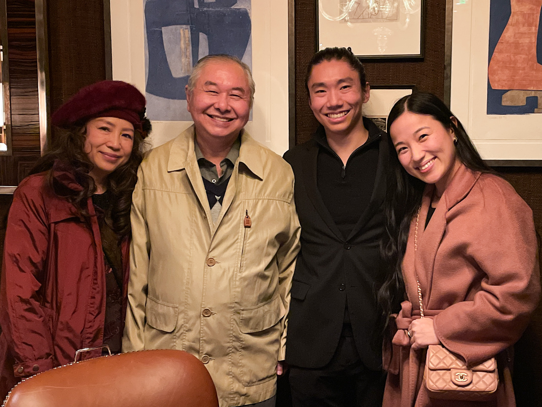 A post-dinner group photo