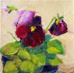 Maroon Pansies,still life,oil on canvas,6x6,price$200 - Posted on Monday, January 12, 2015 by Joy Olney