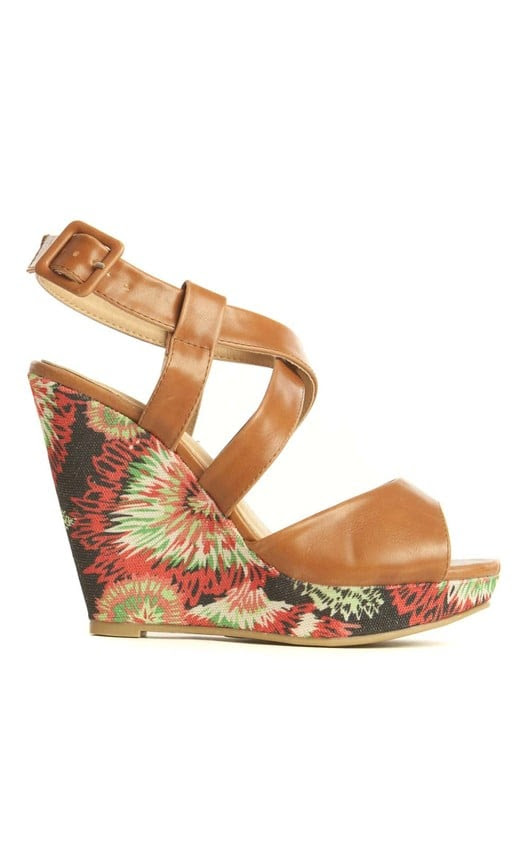 RemiPatterned Wedge Sandals in Tan 