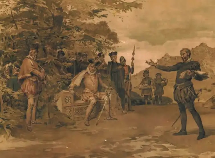 Wikipedia Commons Camões lendo Os Lusíadas a D. Sebastião, em litografia de 1893
