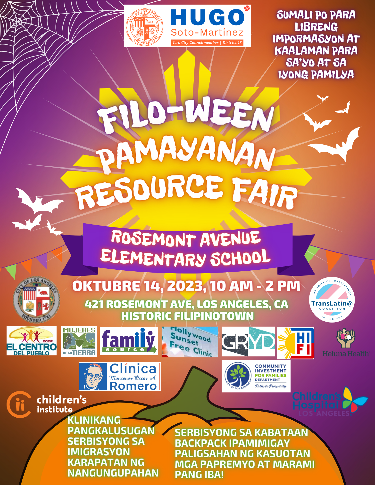 Filo-Ween Community Resource Fair October 14 2023 flyer tagalog