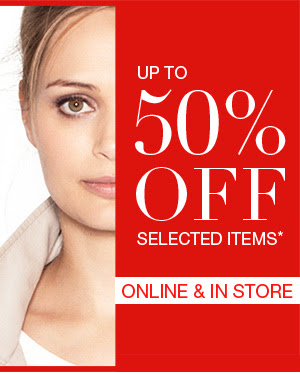 Up to 50% off selected items, online and in selected stores. Terms, conditions and exclusions apply