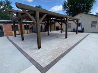 permeable paver courtyard
