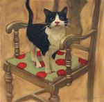 Cat on Chair a new cat painting - Posted on Tuesday, November 25, 2014 by Diane Hoeptner