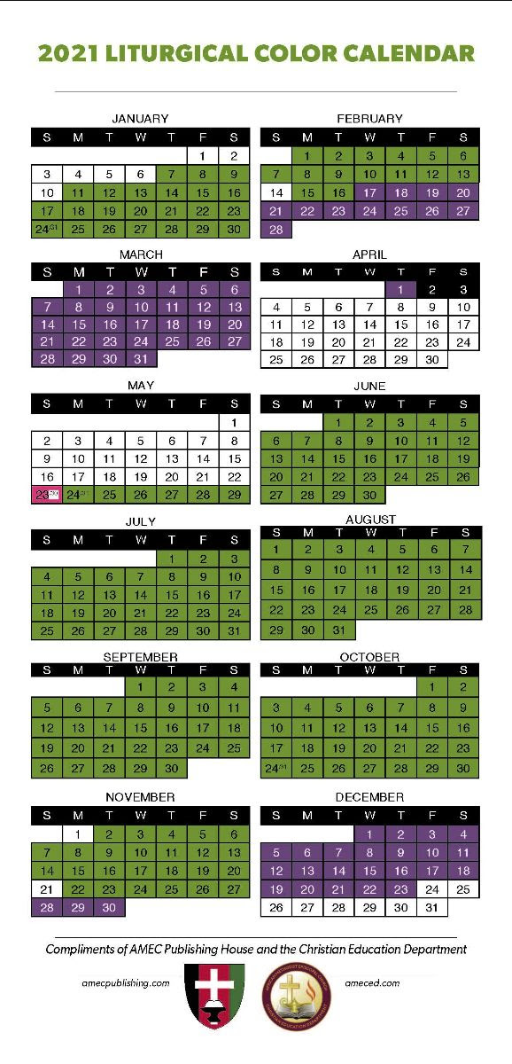 Ame Church Liturgical Calendar 2025