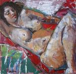 Reclining Nude, female figuration, contemporary figure painter, woman art, woman sleeping, girl, fig - Posted on Tuesday, March 3, 2015 by Marie Fox