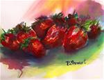 8.5x11 Strawberries Fruit Still Life Watercolor Colorful Wild Penny Lee StewArt - Posted on Monday, December 1, 2014 by Penny Lee StewArt