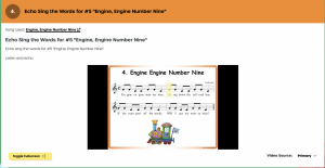 Slide: Echo Sing the words for Engine Engine Number 9