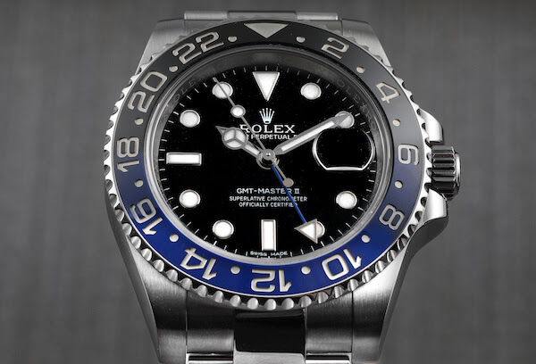 The Rolex GMT Master II Batman ref 116710 with an Oyster bracelet