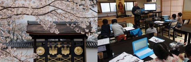 お寺でのレッスン様子