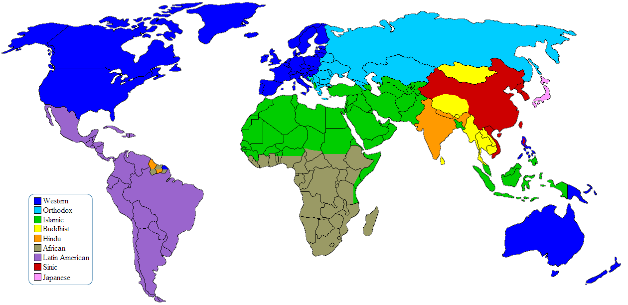 Huntington's map of civilizations