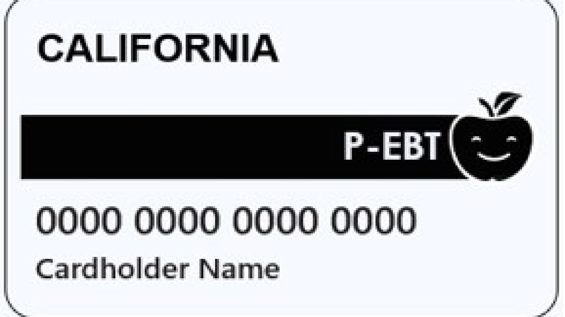 A sample of a P-EBT card on the California Department of Social Service's website.