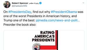Robert Spencer’s forthcoming book lists Trump as one of the greatest Presidents, Twitter Leftists’ heads explode