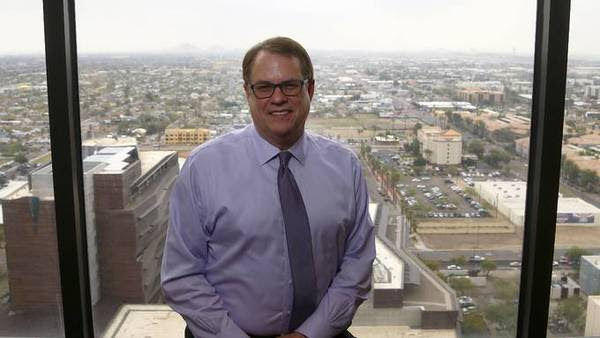 Arizona Public Service chairman and CEO Jeff Guldner poses for a portrait Tuesday, Jan. 21, 2020, in Phoenix. (AP Photo/Ross D. Franklin)