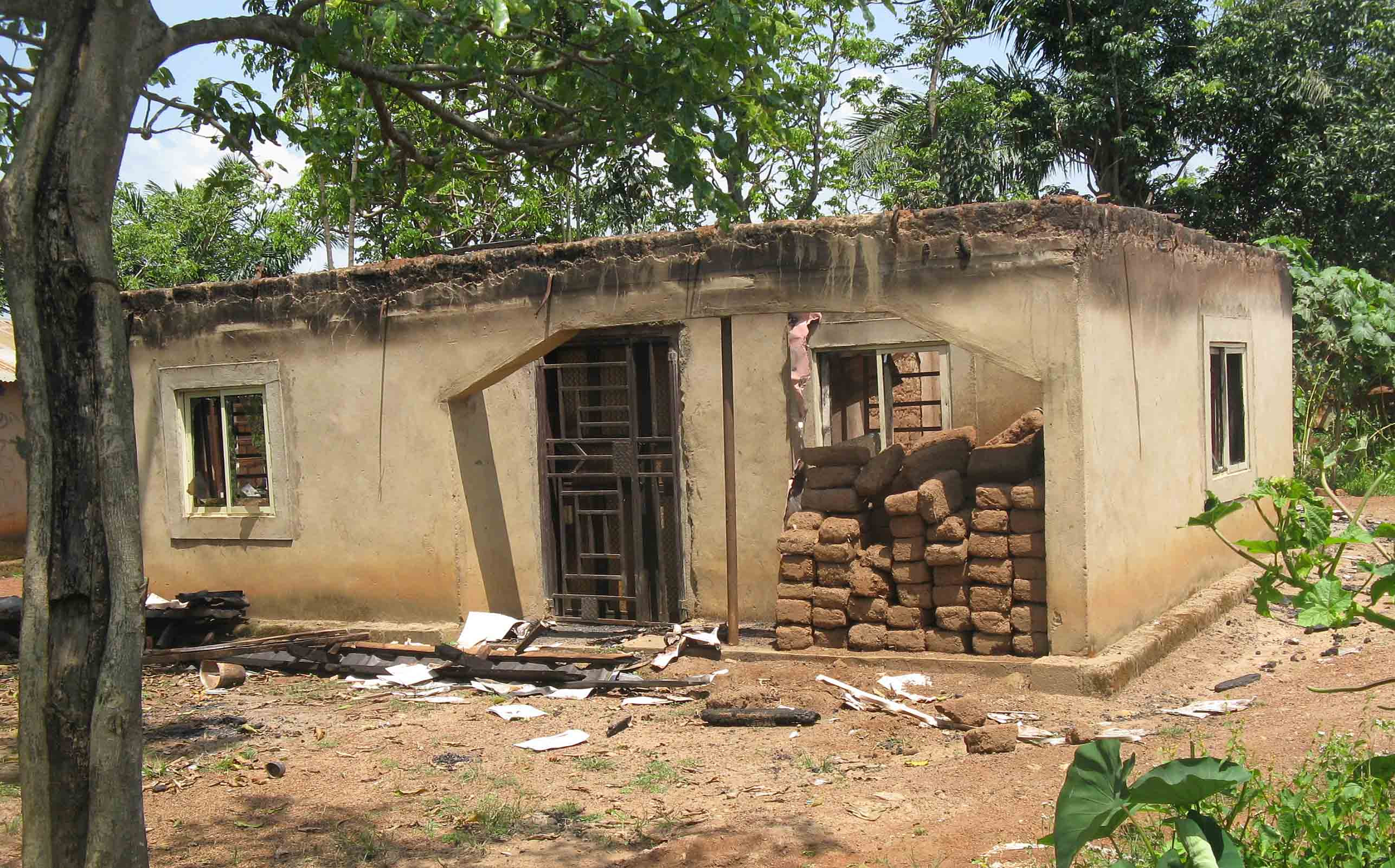 House destroyed in Dogon Fili, Kaduna state, by Muslim Fulani herdsmen. (Morning Star News)