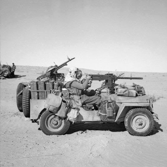 LRDG - the Long Range Desert Group which carried out          raids & recons deep behind enemy lines in North Africa          between 1940 - 1943.