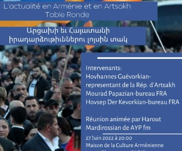 Table ronde "L'actualité en Arménie et en Artsakh"