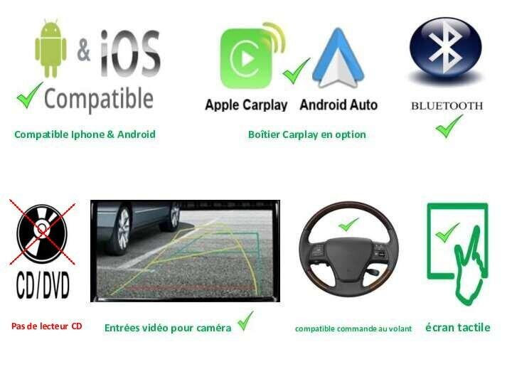 Autoradio GPS full tactile Bluetooth Android & Apple Carplay Mercedes ML  W164 et GL X164 2005 à 2012 + caméra de recul