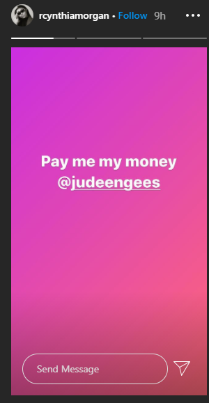 Jude Okoye should pay me the N7m he owes me - Cynthia Morgan calls out former boss again
