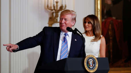 El presidente de EE.UU., Donald Trump, y la primera dama Melania Trump en Washington, 10 de mayo de 2019.