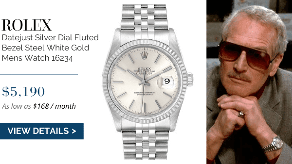 Rolex Silver Dial Fluted Bezel on Paul Newman in The Color of Money (1986)