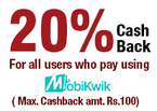 Get 20% Cashback when you transact using Mobikwik wallet 