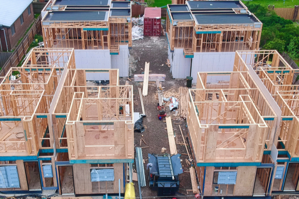 Construction of Brick Veneer town houses in Melbourne Vic