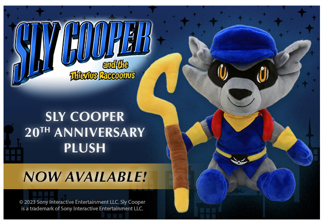 New Sly Cooper 20th Anniversary Plush Now Available at Fangamer.com