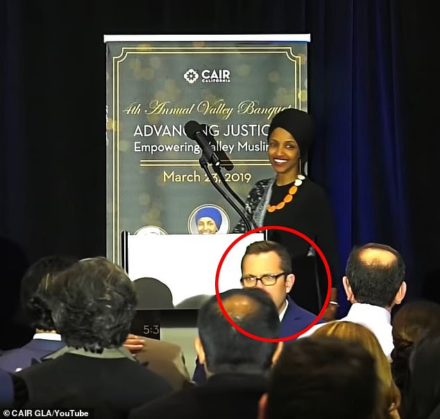 Mynett has been spotted by Omar's sides at fundraising events, including at the California for Council on American-Islamic Relations (CAIR) banquet in Woodland Hills in March. He was front and center for her speech, where the congresswoman made controversial remarks blaming 9/11 on 'someone doing something'