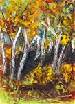 ACEO Birch Trees Fall Foliage Autumn Leaves Miniature Impressionistic Penny StewArt - Posted on Saturday, March 28, 2015 by Penny Lee StewArt