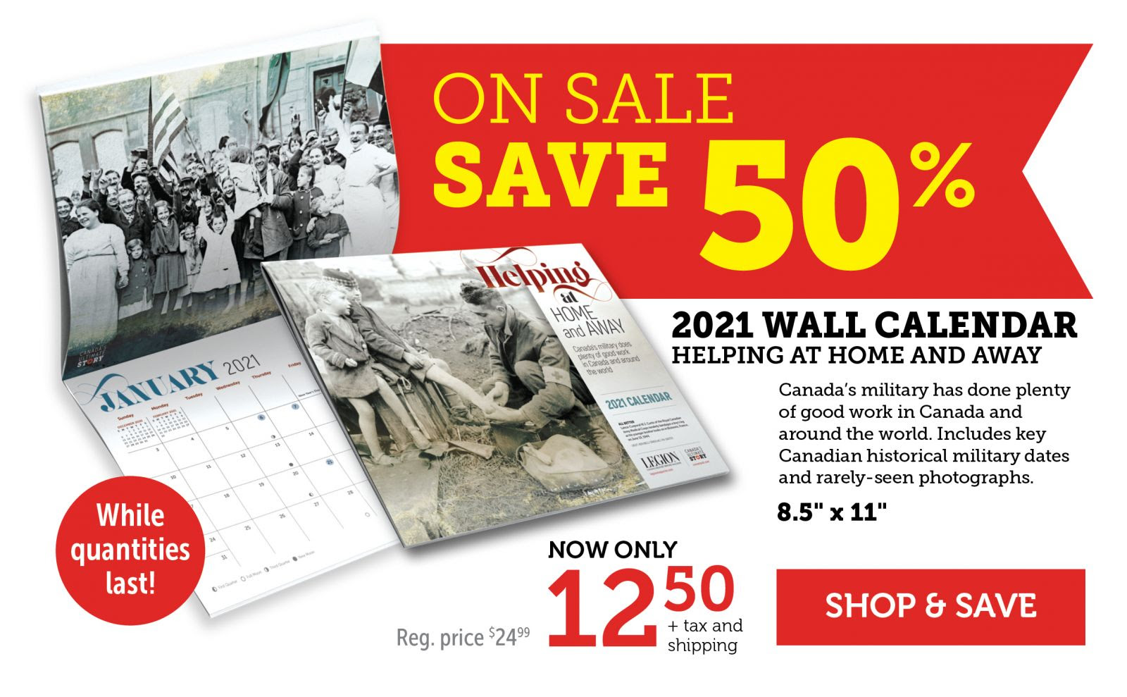 On Sale - Save 50% on 2021 Wall Calendar