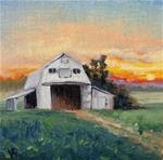 Sunset on the Farm-mini painting - Posted on Sunday, March 29, 2015 by Veronica Brown
