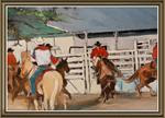 The Rodeo Practice (12" x 16" oil on canvas paper - no frame) - Posted on Monday, April 6, 2015 by Ramon DelRosario