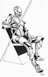 Mark Webster - Dan M. 242-19 - Abstract Geometric Futurist Figurative Ink Drawing - Posted on Sunday, December 7, 2014 by Mark Webster