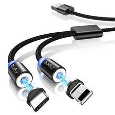 RAXFLY 2 in 1 Type C Micro USB 2.1A Magnetic Cable 1m