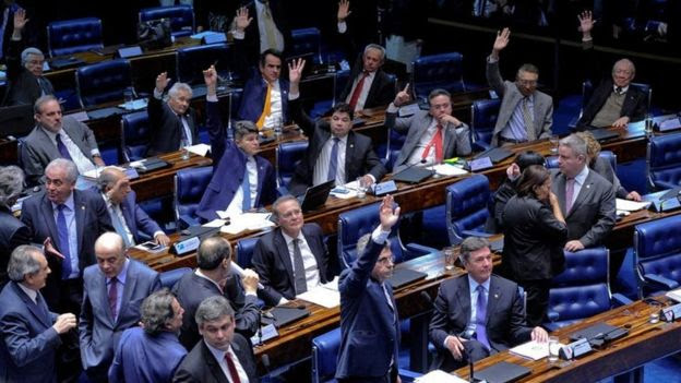 Sessão no Senado que aprovou a reforma trabalhista