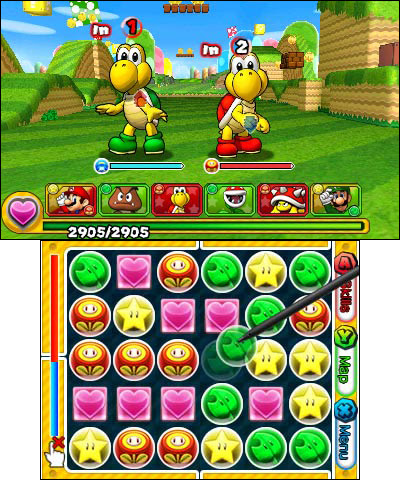 Puzzle & Dragons Z + Puzzle & Dragons Super Mario Bros. Edition will challenge gamers to drag and ma ...