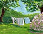 ORIGINAL PAINTING OF NANCY'S LAUNDRY - Posted on Wednesday, April 1, 2015 by Sue Furrow