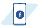 mobile phone with facebook illustration