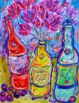 Wine Bottles with Flowers - Posted on Monday, December 15, 2014 by Greg Justus