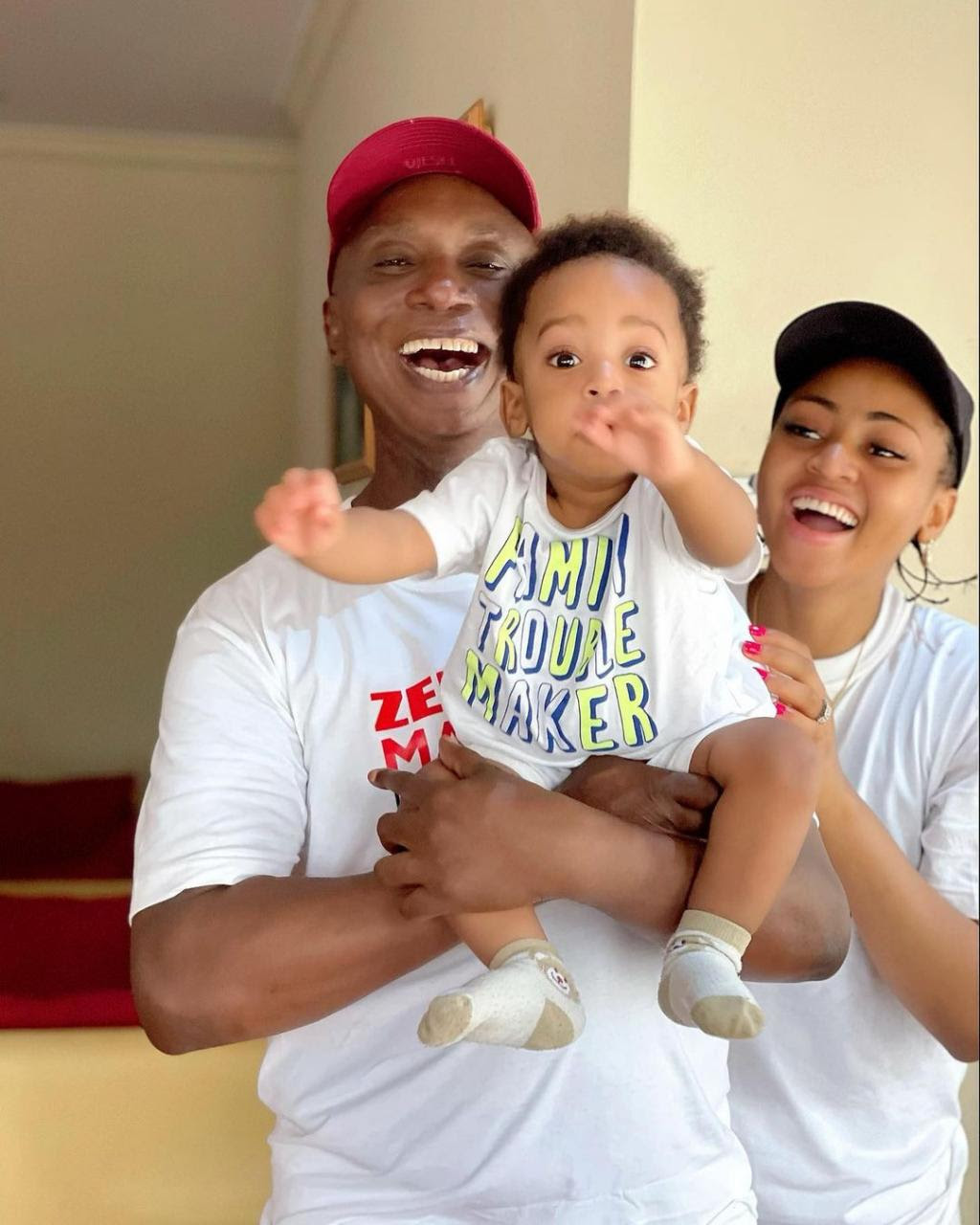 Lovely photos of Regina Daniels with her husband, Ned Nwoko and their son, Munir