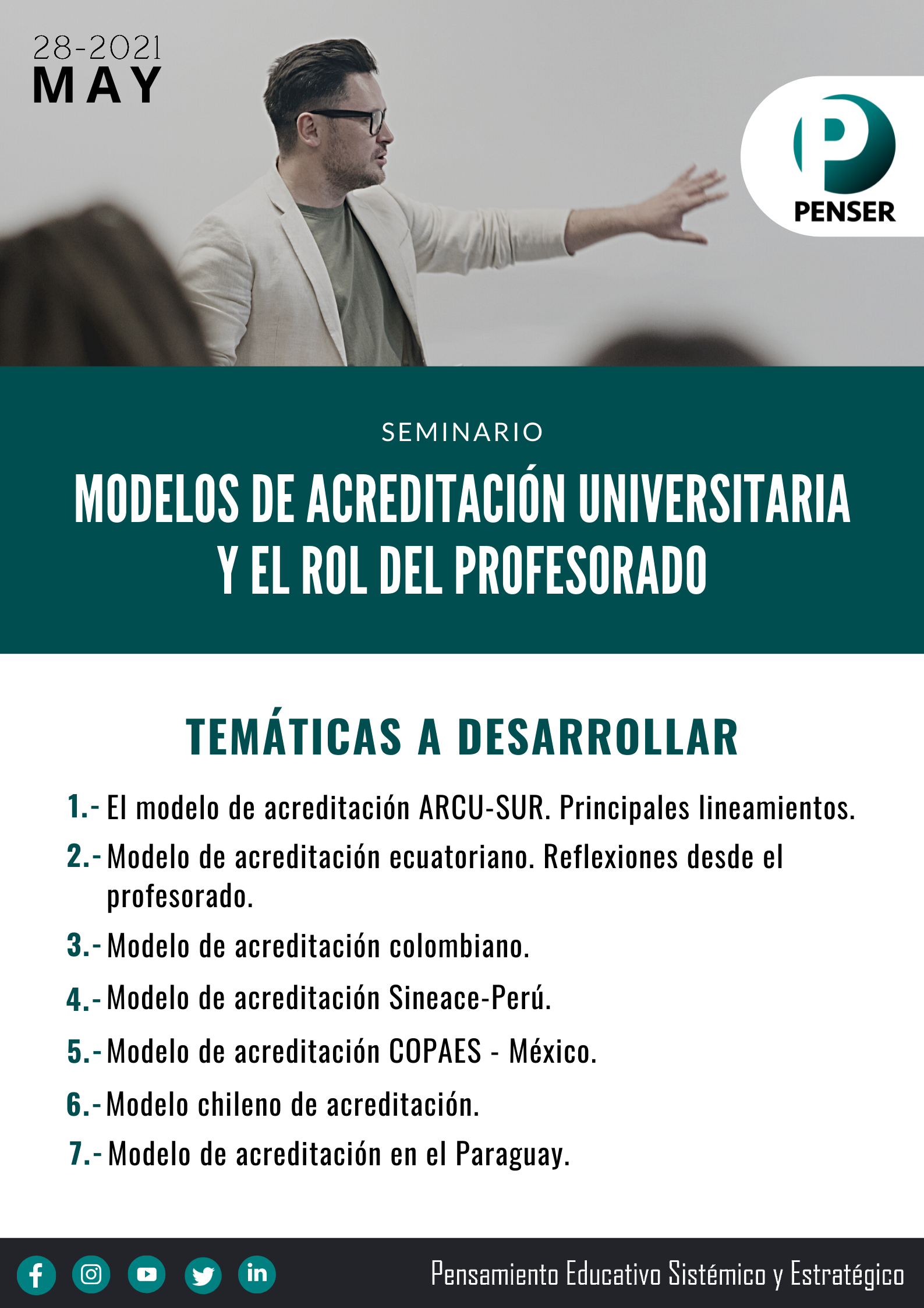 Seminario: MODELOS DE ACREDITACIÓN UNIVERSITARIA Y EL ROL DEL PROFESORADO